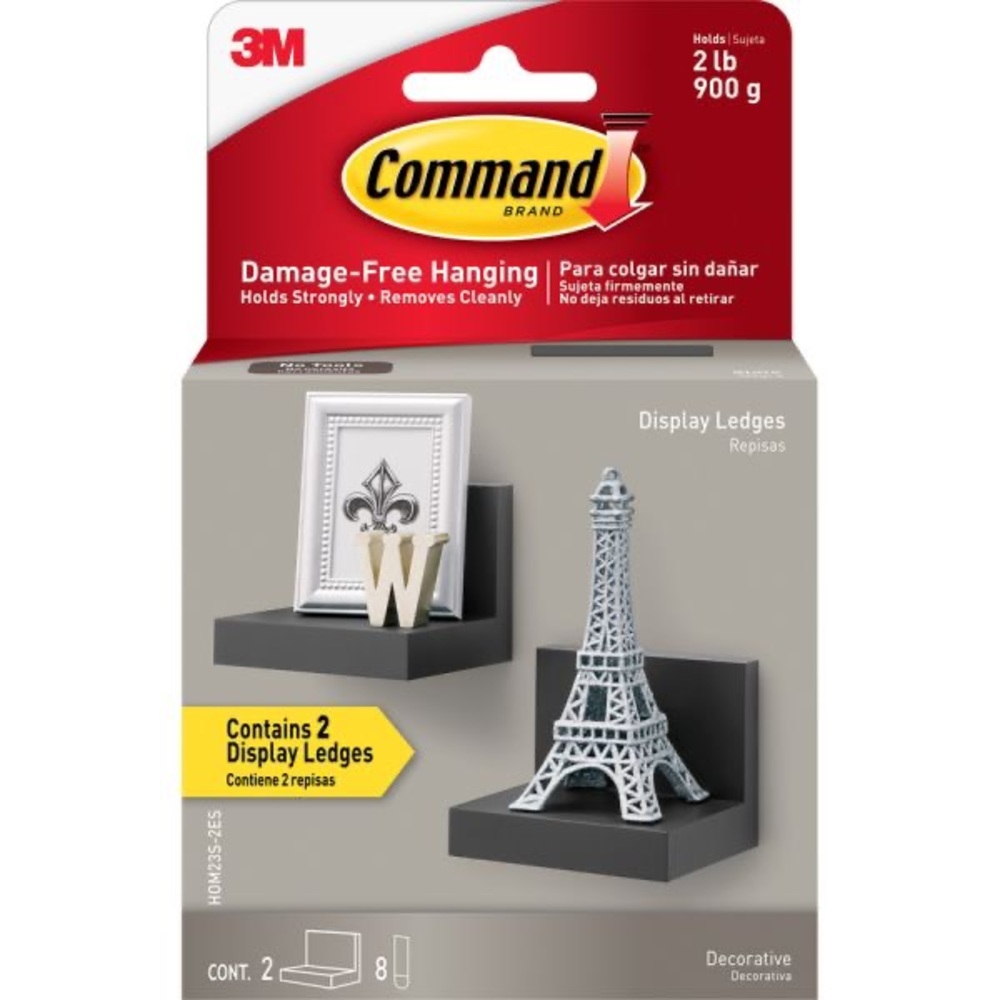 Command Display Ledges (2 display ledges/8 medium strips) Slate